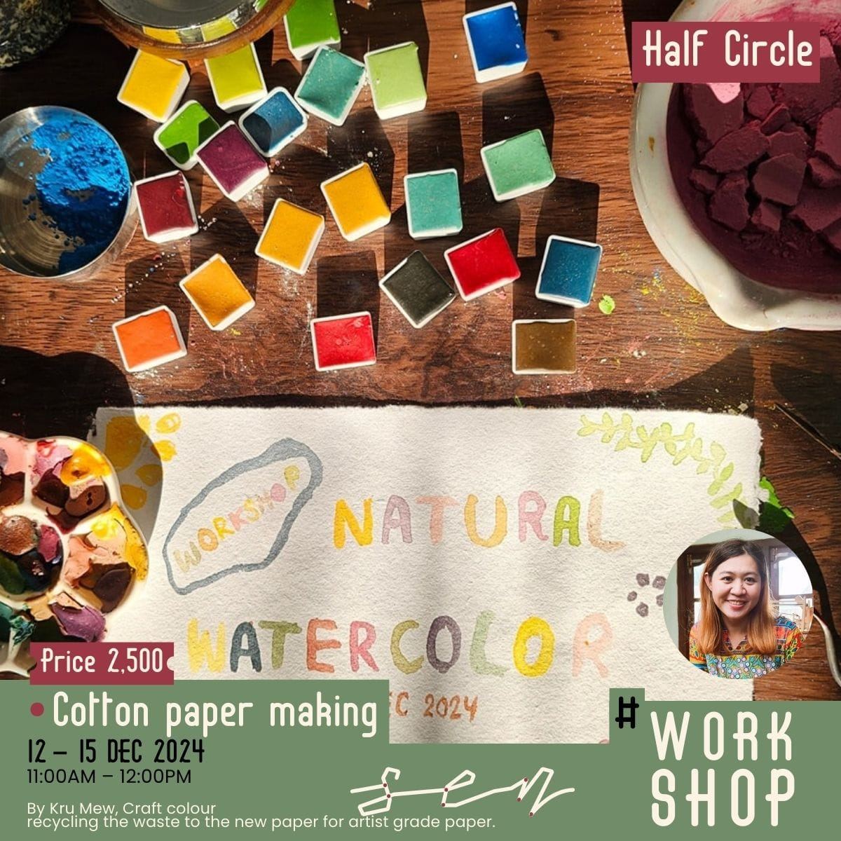Natural dye colours prepared for the color-making workshop