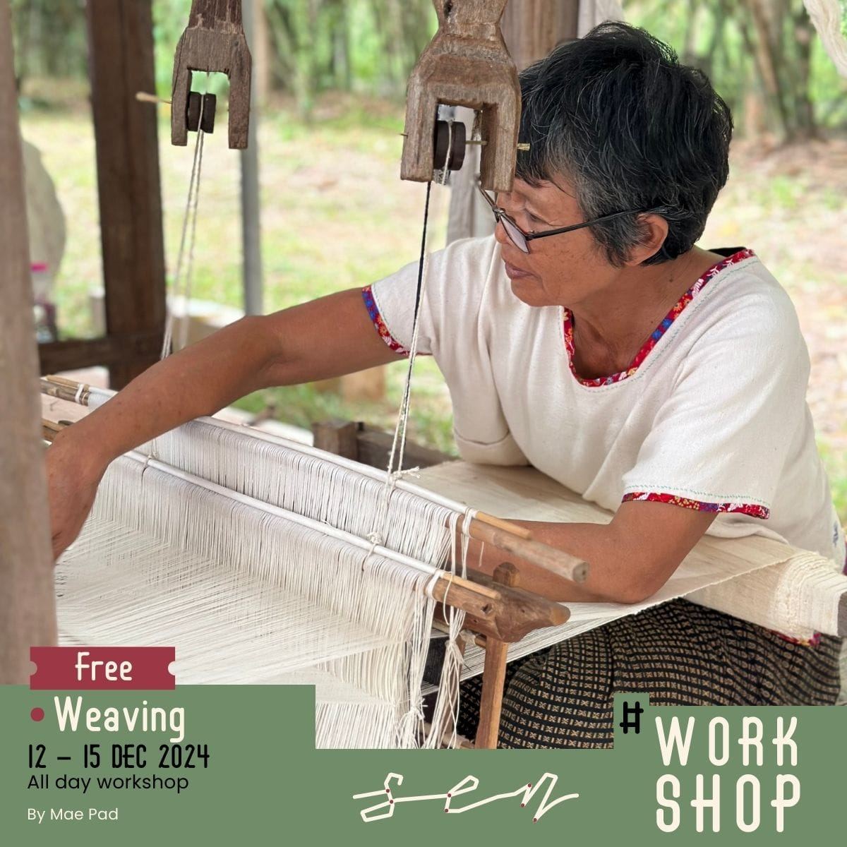 A loom set up for the weaving workshop