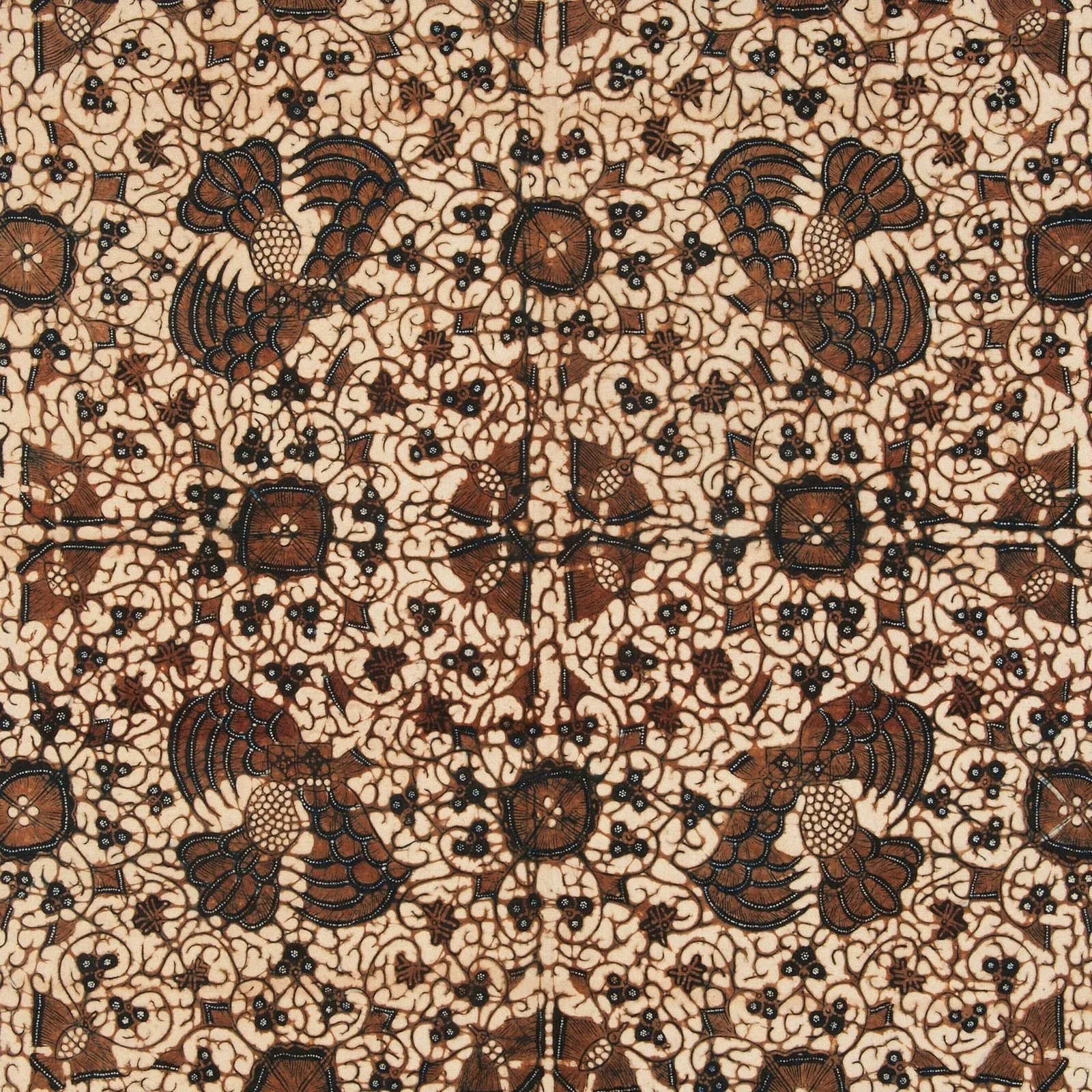 An antique brown and cream batik pattern