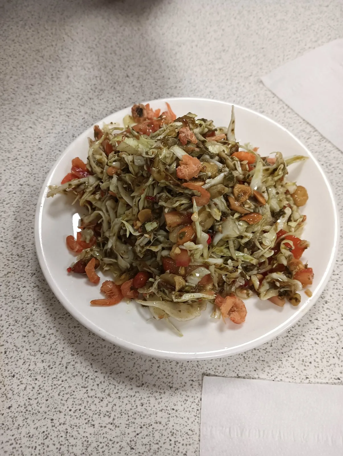 A plate of Burmese tea leaf salad (lahpet thoke)